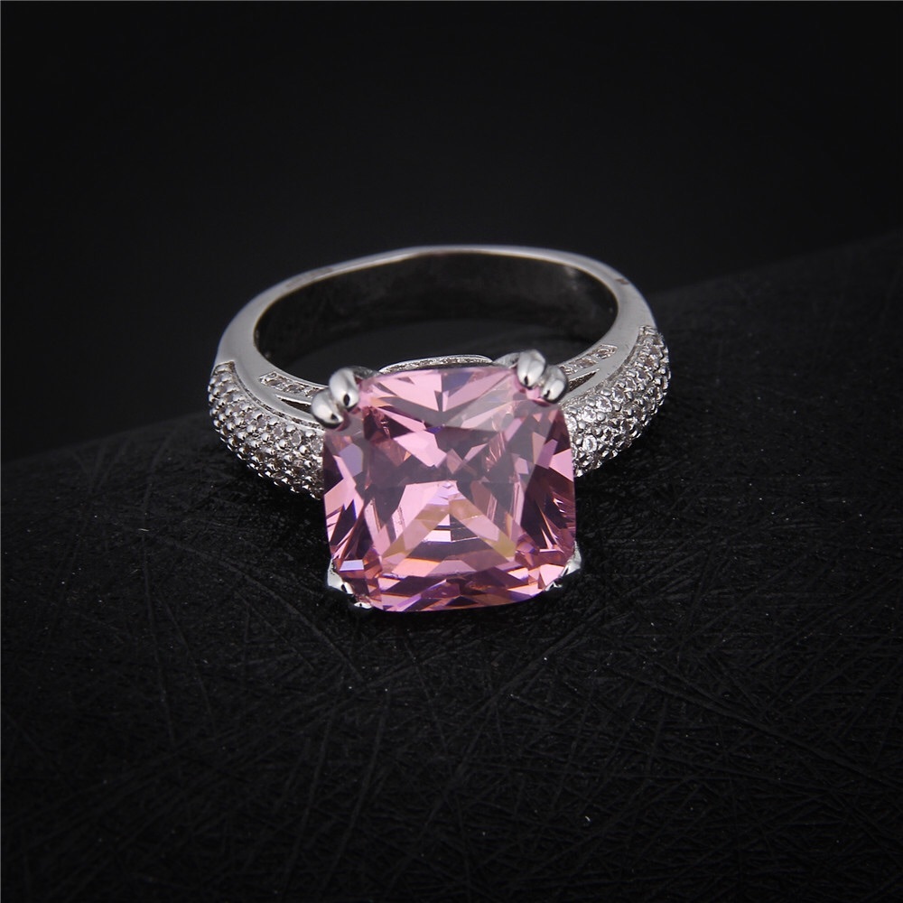 Pink CZ Diamond Ring